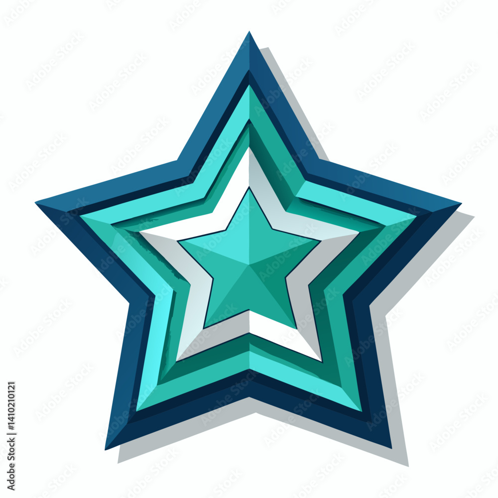 A vibrant colors star centered on a clean white background. A vibrant colors star centered on a clean white background.