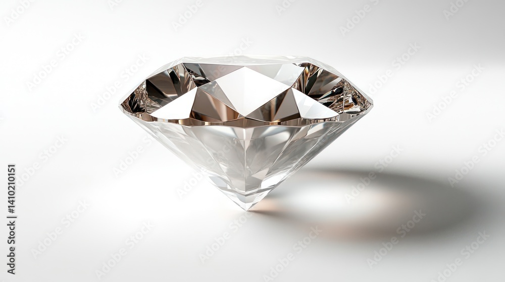Sparkling Diamond on White Background Sparkling Diamond on White Background