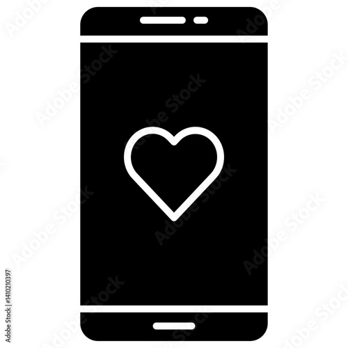 mobile phone with heart icon