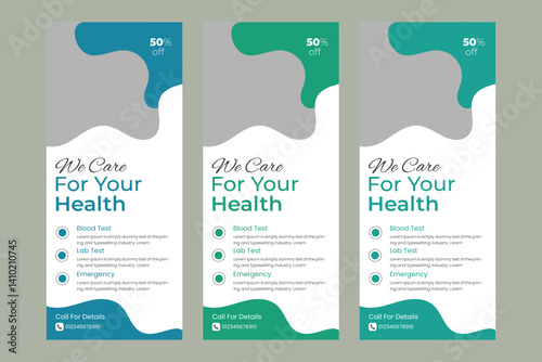  medical rack card or dl flyer design editable templates

