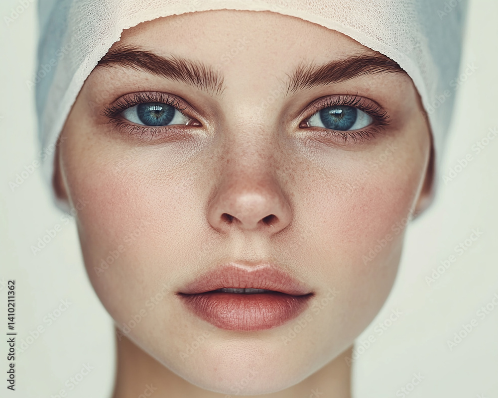 Beautiful nurse close-up, doctor and nurse portrait close-up