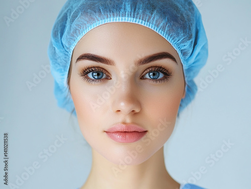 Obraz na płótnie Beautiful nurse close-up, doctor and nurse portrait close-up w salonie