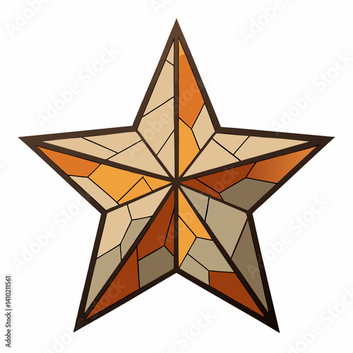 A star shape composed of various broken glass pieces, reflecting light and creating a shimmering effect.