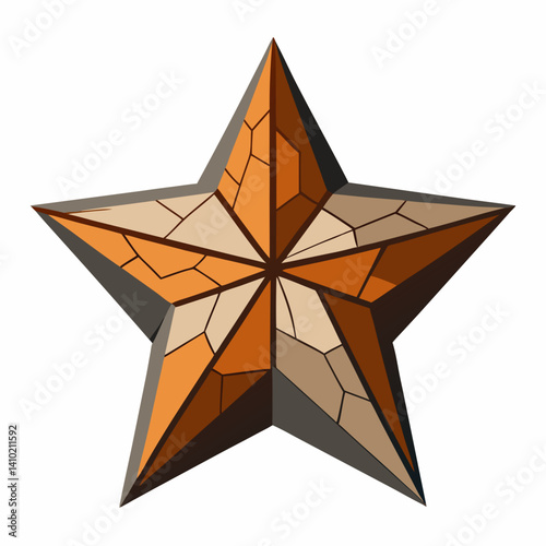 A star shape composed of various broken glass pieces, reflecting light and creating a shimmering effect.