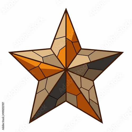 A star shape composed of various broken glass pieces, reflecting light and creating a shimmering effect.