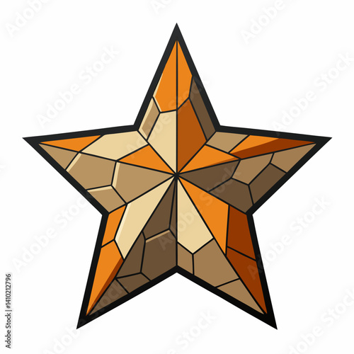 A star shape composed of various broken glass pieces, reflecting light and creating a shimmering effect.