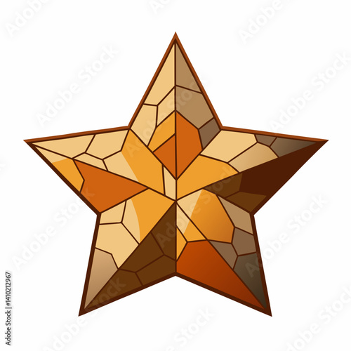 A star shape composed of various broken glass pieces, reflecting light and creating a shimmering effect.