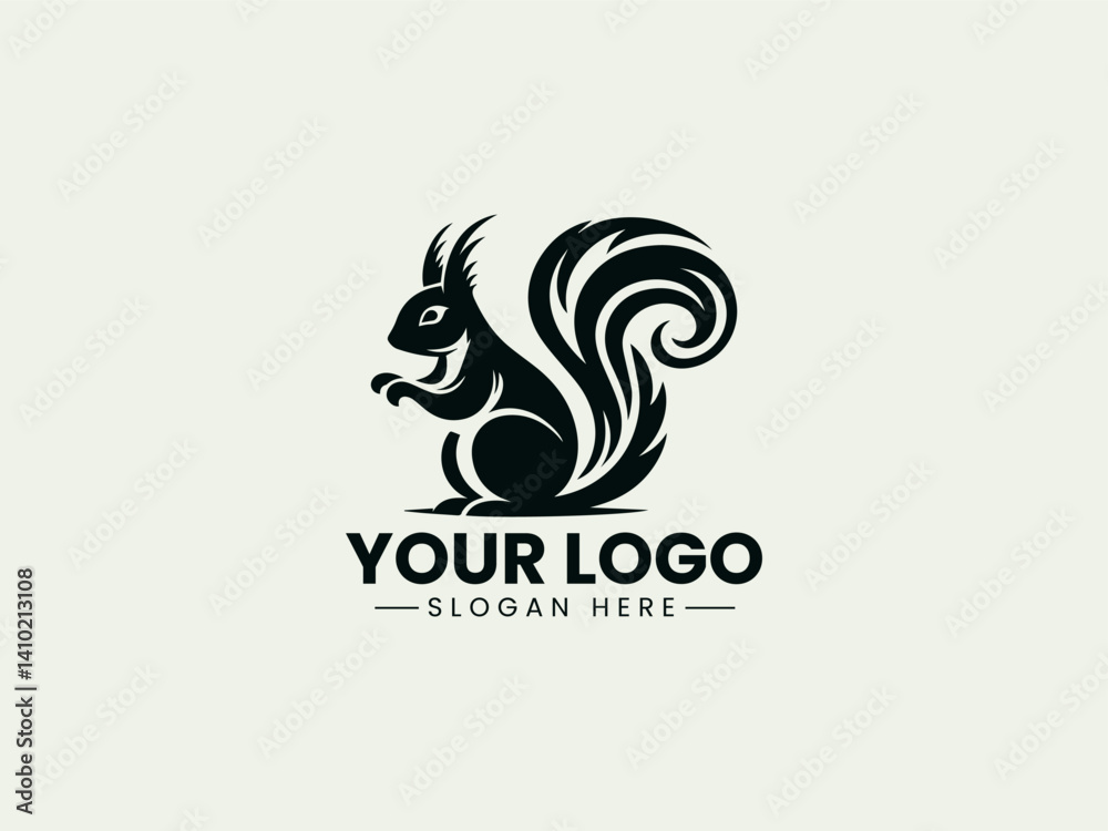 Squirrel Vector Logo Illustration Squirrel Vector Logo Illustration