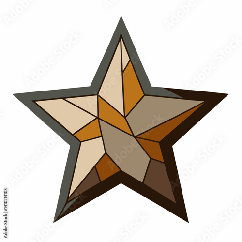 A star shape composed of various broken glass pieces, reflecting light and creating a shimmering effect.