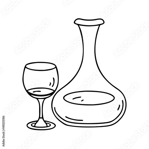 decanter with red wine icon, decanter with red wine vector illustration-simple illustration of decanter with red wine, perfect for decanter with red wine logos and icons