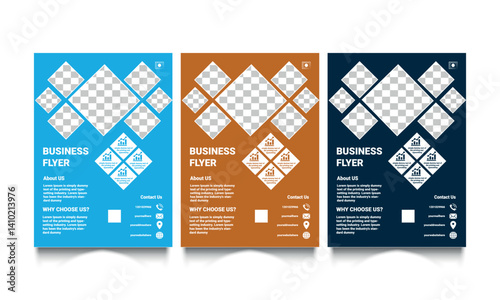 Corporate creative colorful business flyer template design set, abstract business flyer, vector template design or business poster template design Business Flyer Corporate Flyer Template Geometric,