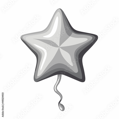 A star-shaped balloon tied with a string, floating against a neutral background.