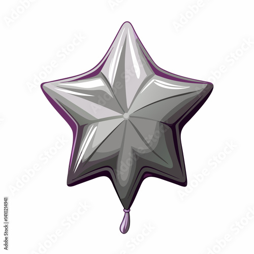 A star-shaped balloon tied with a string, floating against a neutral background.