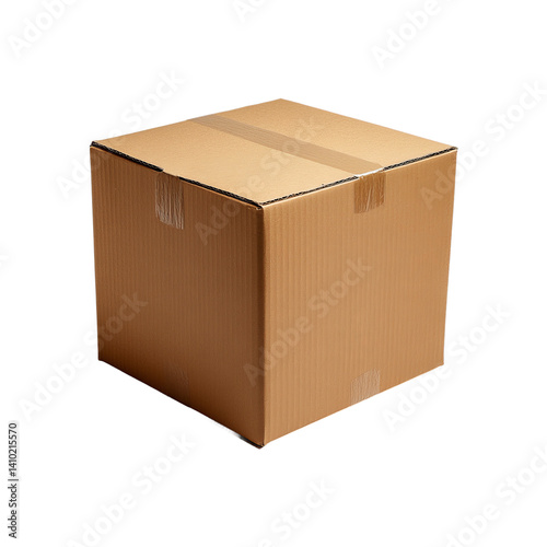 Cardboard box on white or transparent background, PNG