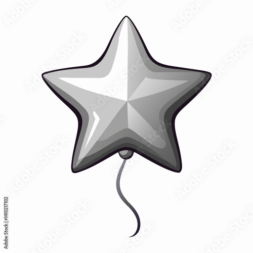 A star-shaped balloon tied with a string, floating against a neutral background.