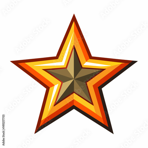 A golden star with a vibrant red center, radiating a sense of warmth and brightness.