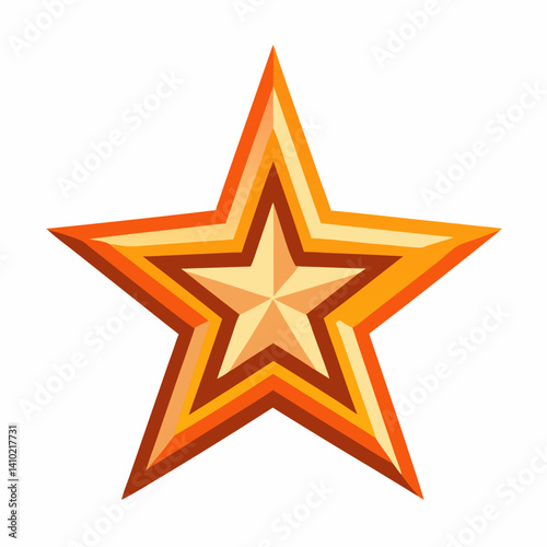 A golden star with a vibrant red center, radiating a sense of warmth and brightness.