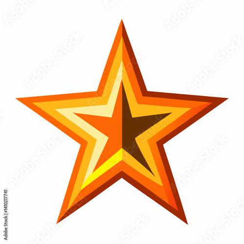 A golden star with a vibrant red center, radiating a sense of warmth and brightness.