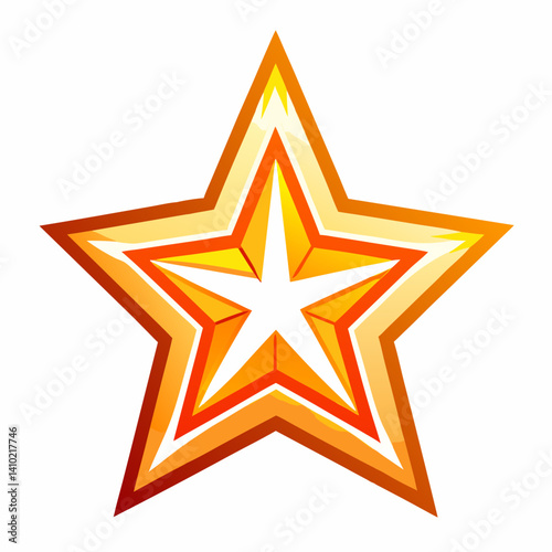 A golden star with a vibrant red center, radiating a sense of warmth and brightness.