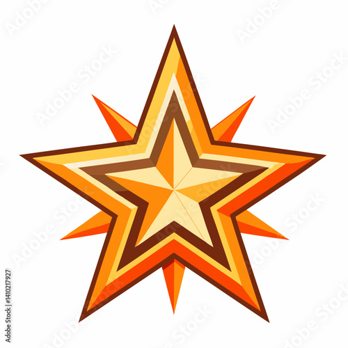 A golden star with a vibrant red center, radiating a sense of warmth and brightness.