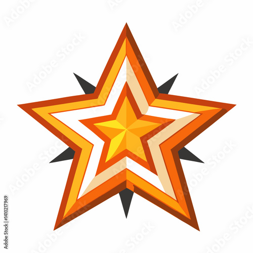 A golden star with a vibrant red center, radiating a sense of warmth and brightness.