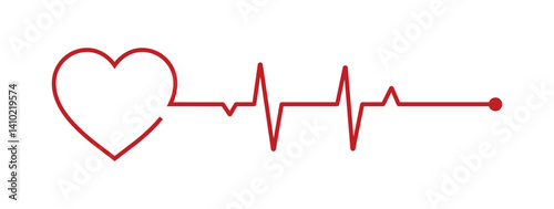 Heartbeat line icon, medical symbol concept 
