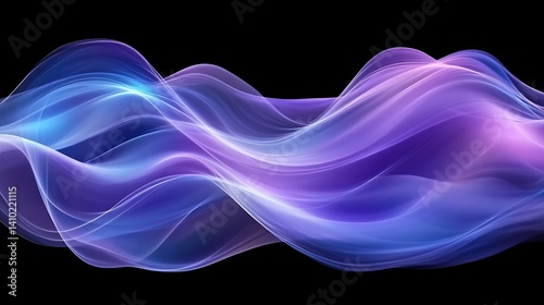 Abstract Purple Blue Flowing Waves Design