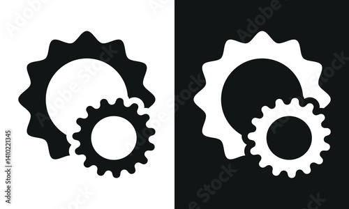 Black settings icon. Cogwheel symbol. Gear wheel vector linear icon for use in any purpose.