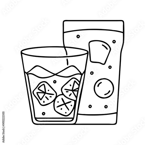 rum and coke icon, rum and coke vector illustration-simple illustration of rum and coke, perfect for rum and coke logos and icons