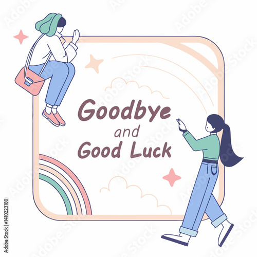 goodbye and good luck concept vector illustration