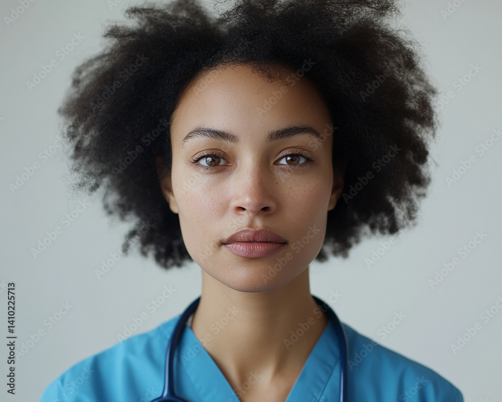 Beautiful nurse close-up, doctor and nurse portrait close-up