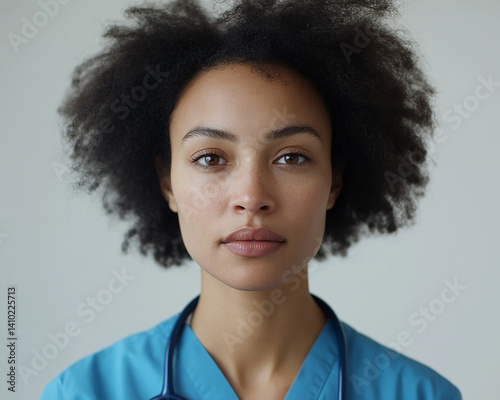 Obraz na płótnie Beautiful nurse close-up, doctor and nurse portrait close-up w salonie