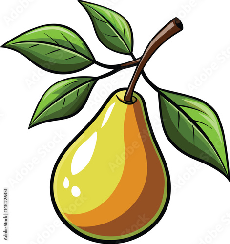 Pear Vector Clipart Fresh Fruit Design