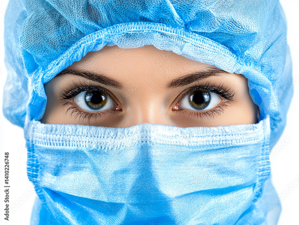 Beautiful nurse close-up, doctor and nurse portrait close-up