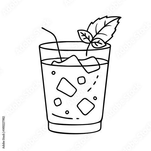 mint julep icon, mint julep vector illustration-simple illustration of mint julep, perfect for mint julep logos and icons