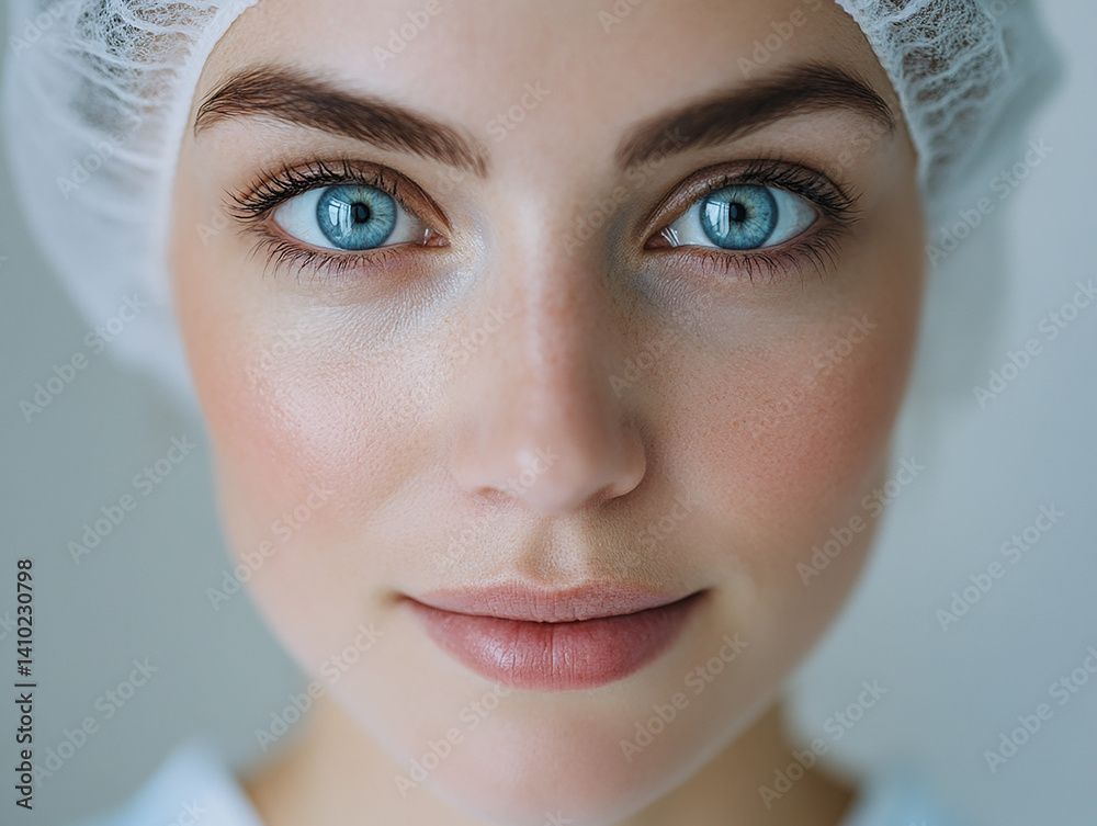 Beautiful nurse close-up, doctor and nurse portrait close-up