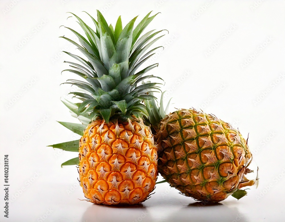 Fototapeta premium Pineapple ananaswhitet background 