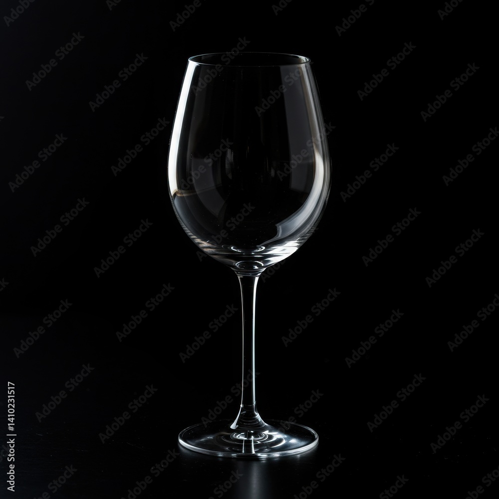Empty wine glass on a dark surface view Empty wine glass on a dark surface view
