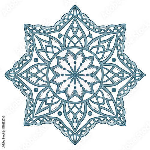  illustration of a star intertwined with a delicate flower design. photo