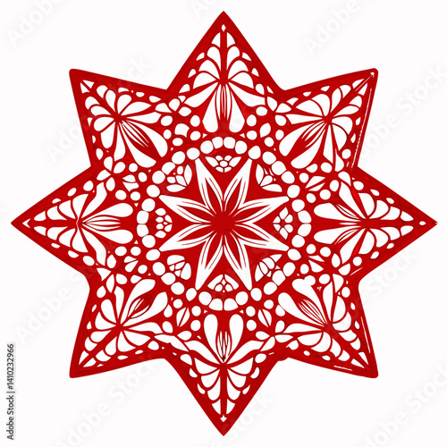  illustration of a star intertwined with a delicate flower design.