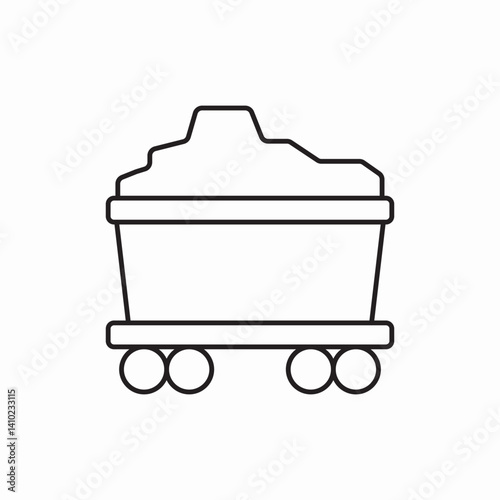 Cargo transportation railway wagon icon vector sign