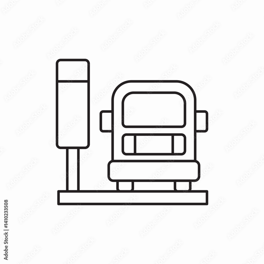 Bus stop public transport icon vector sign Bus stop public transport icon vector sign