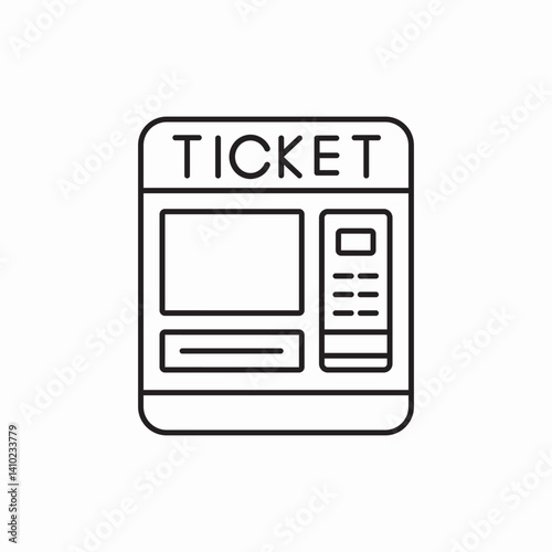 Ticket vending machine kiosk icon vector sign