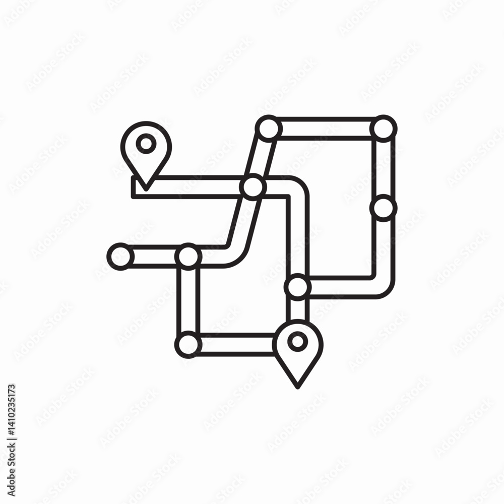 City navigation map route icon vector sign City navigation map route icon vector sign