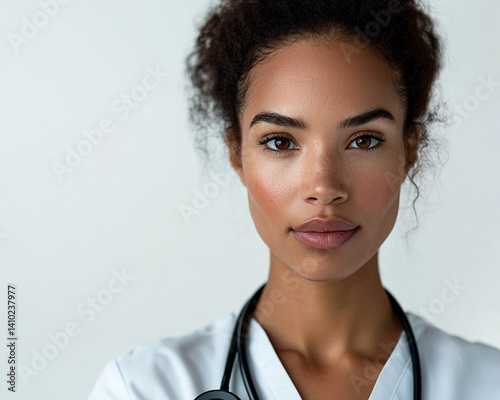 Obraz na płótnie nurse , nurse woman , beauty , doctor , doctor front close-up , nurse close-up , nurse in white coat , hospital , beauty salon , beauty dermatology , blue , medical staff , lady , smile , specialist , w salonie