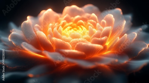 Glowing ethereal flower radiant inner light