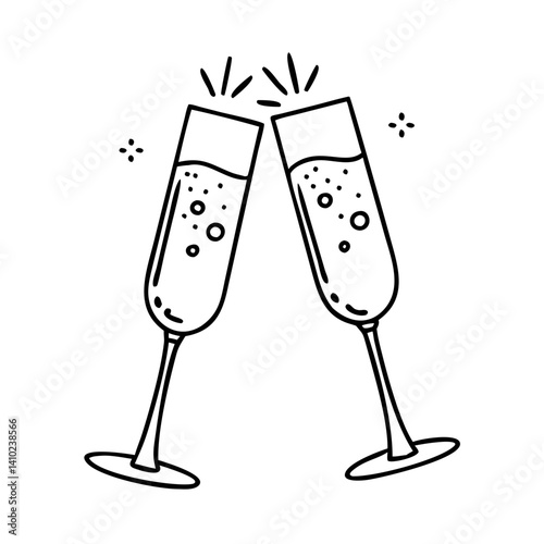 champagne flute icon, champagne flute vector illustration-simple illustration of champagne flute, perfect for champagne flute logos and icons
