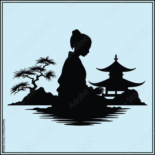 Girl Silhouette, Cute Pose