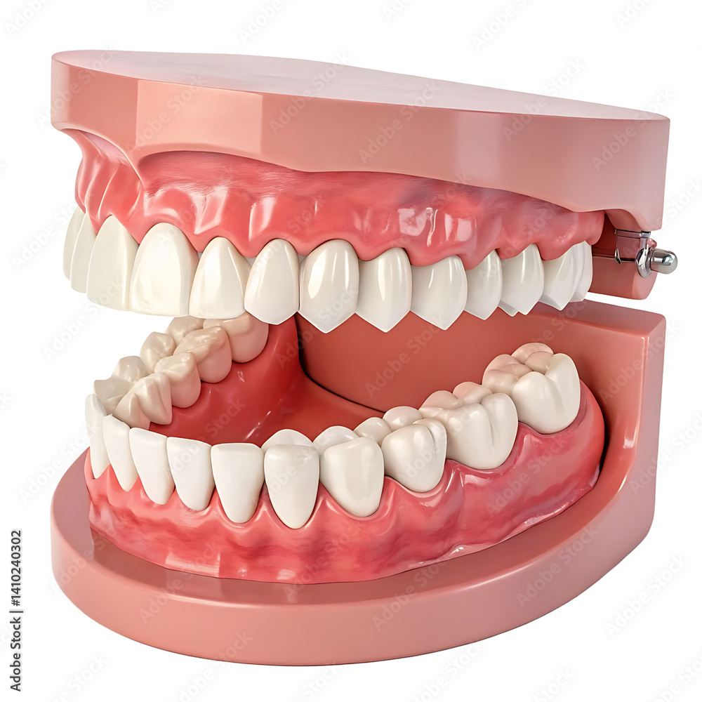 Fototapeta premium 3D Model of Human Jaws and Teeth PNG and transparent background 