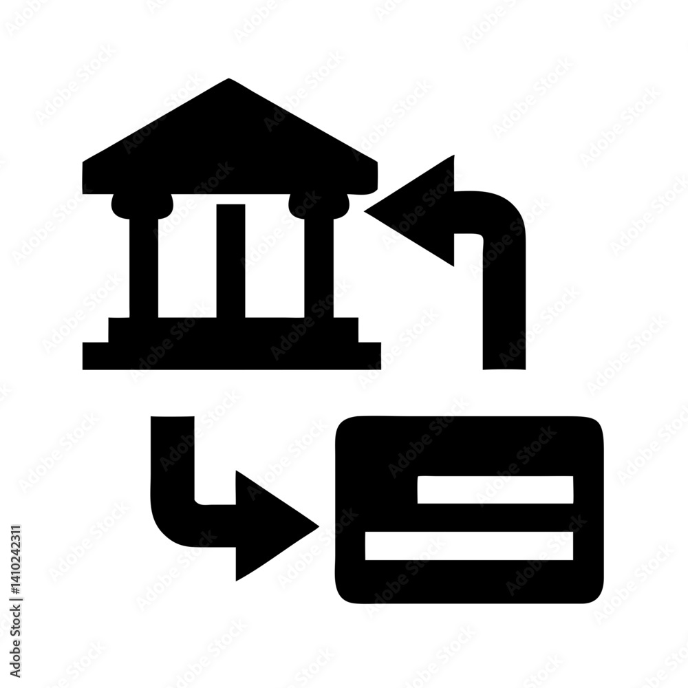 Bank Transfer Icon Representing Financial Transactions Bank Transfer Icon Representing Financial Transactions
